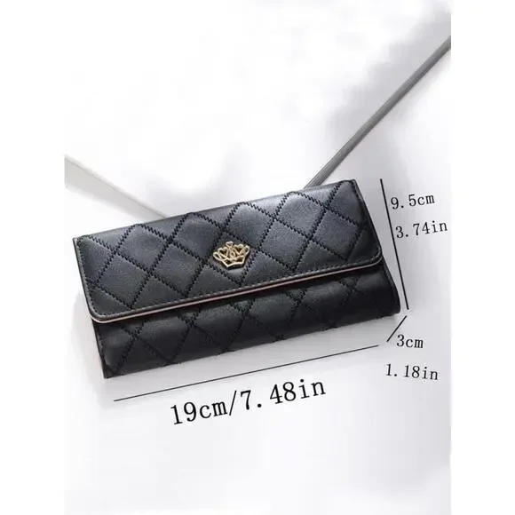 Crown Rhombus Pattern Wallet In Light Pink - Picture 7 of 7